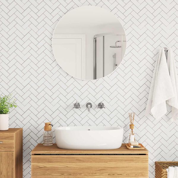 vidaXL Herringbone Tile 10 pcs White Grey 30 x 30 cm