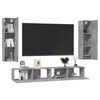 vidaXL 4 Piece TV Cabinet Set Concrete Grey Engineered Wood