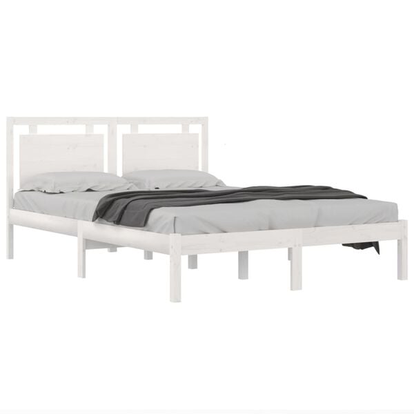 vidaXL Bed Frame without Mattress White 160x200 cm Solid Wood