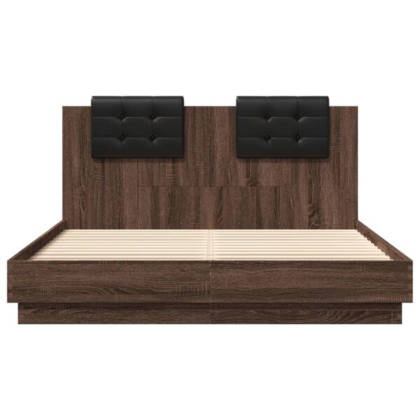 vidaXL Bed Frame without Mattress Brown Oak 120x200 cm