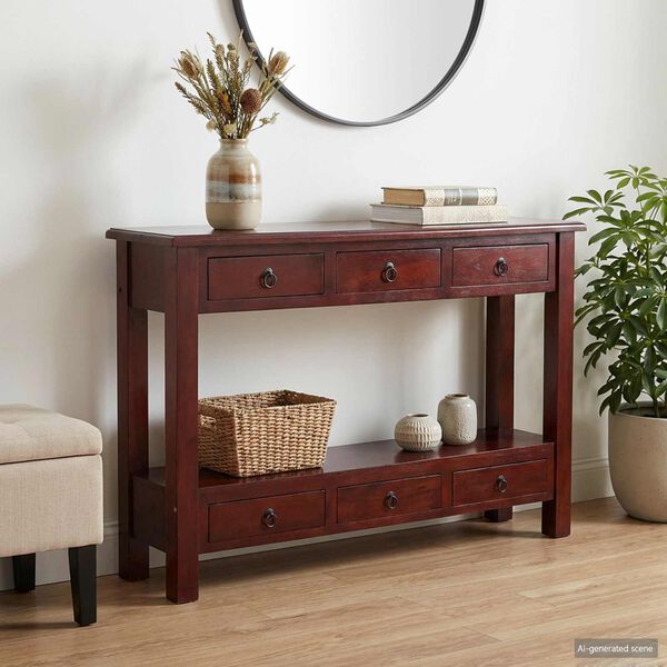 vidaXL Console Table Brown 115 x 32 x 75.5 cm Solid Mahogany Wood