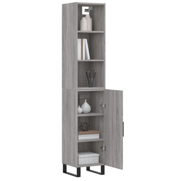 vidaXL Highboard Grey Sonoma 34.5x34x180 cm Engineered Wood