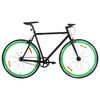 vidaXL Fixed Gear Bike Black and Green 700c 55 cm