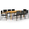 vidaXL Dining Set | Brown and Black