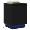 vidaXL Bedside Cabinets with LED Lights&nbsp;2 pcs Black 38x34x50 cm