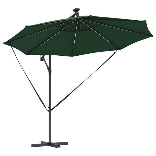 vidaXL Cantilever Banana Parasol Green 294 x 294 x 248 cm