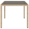 vidaXL Garden Table 150x90x75 cm Tempered Glass and Poly Rattan Beige