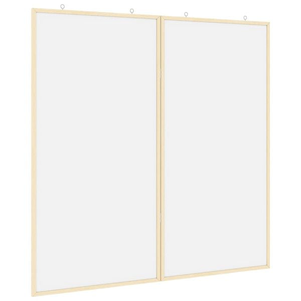 vidaXL Bulletin Board Folding White 100 x 100 x 1.4 cm Solid pine wood