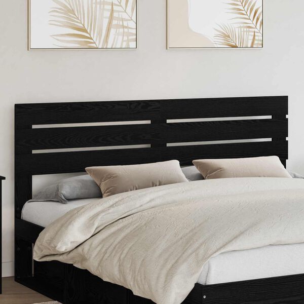 vidaXL Headboard Black Oak 200 cm Engineered wood