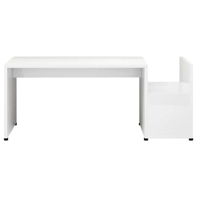 vidaXL Coffee Table High Gloss White 90x45x35 cm Chipboard