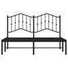 vidaXL Metal Bed Frame without Mattress with Headboard Black 140x190cm