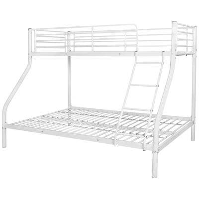 vidaXL Children's Bunk Bed Frame White Metal 140x200/90x200 cm
