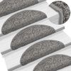 vidaXL Stair Mats 15 pcs 56x17x3 cm Grey Half Round