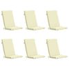 vidaXL High Back Chair Cushion GEMERT 6 pcs 100% Polyester Cream