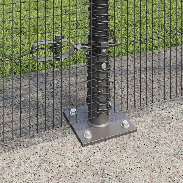 vidaXL Fence Post Grey 25 x 1.6 m (12 x 12 mm mesh) Steel and PVC