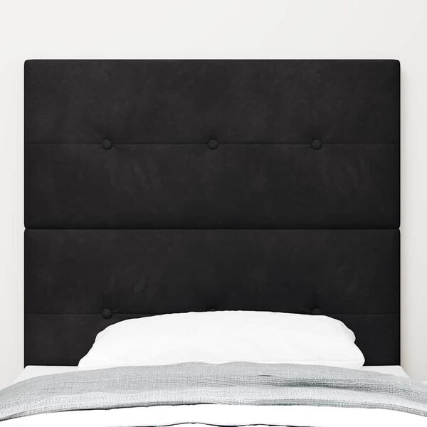 vidaXL Headboard with Headboard Black 90 cm Faux Leather