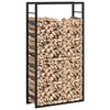 vidaXL Firewood Rack Matt Black 80x28x154 cm Steel