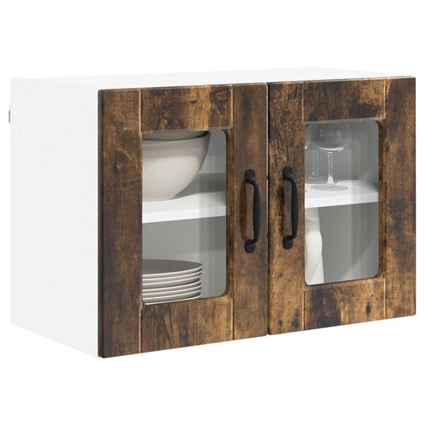 vidaXL Kitchen Cabinet with Shelf 2 pcs Smoked Oak 60 x 31 x 40 cm