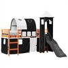 vidaXL Kids' Loft Bed with Tower White&Black 80x200 cm Solid Wood Pine