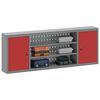 vidaXL Work Cabinet with Drawer 10 pcs Red Engineered Wood and Steel