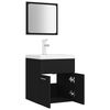 vidaXL Bathroom Furniture Set Black Engineered Wood