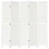 vidaXL Room Divider 5 Panels White Solid Wood Paulownia