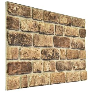 vidaXL Wall Panels 10 pcs 100 x 50 cm Dark Sand EPS Foam