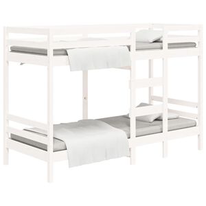 vidaXL Bunk Bed without Mattress White 90x190 cm Single Solid Wood Pine