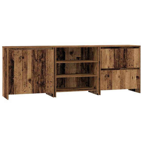 vidaXL Sideboard 3 pcs Old Wood 70 x 41 x 75 cm Engineered Wood
