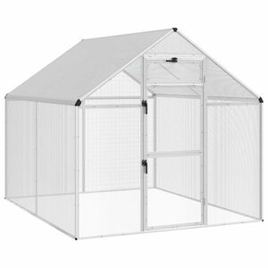 vidaXL Bird Cage Silver 181.5 x 221 x 173.5 cm Welded Wire Mesh
