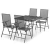 vidaXL 5 Piece Garden Dining Set Anthracite Steel