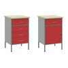 vidaXL Work Cabinet with Drawer 5 pcs Red Engineered Wood and Steel