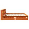 vidaXL Bookcase Bed without Mattress Wax Brown 180x200 cm Super King Solid Wood Pine