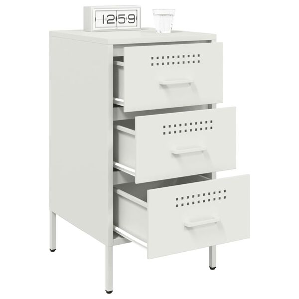 vidaXL Bedside Cabinets 2 pcs White 36x39x68 cm Steel
