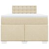 vidaXL Box Spring Bed with Mattress Cream 120x190 cm Fabric
