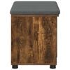 vidaXL Hall Bench with Cushion with Shelf Smoked Oak 60 x 38 x 46 cm