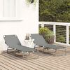 vidaXL Folding Sun Lounger Folding 2 pcs Grey 56 x 189 x 87cm Fabric