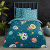 Good Morning Kids Duvet Cover SPACY 120x150 cm Petrol Blue