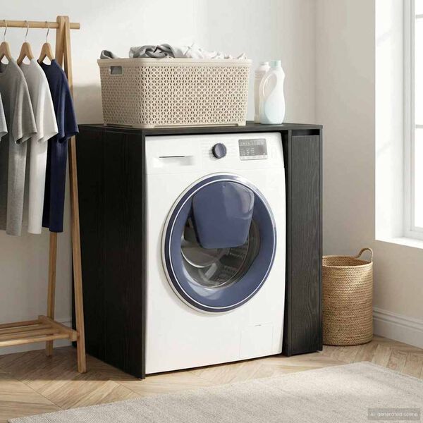 vidaXL Wash Machine Cabinet Black Oak 87 x 60 x 89 cm Engineered wood