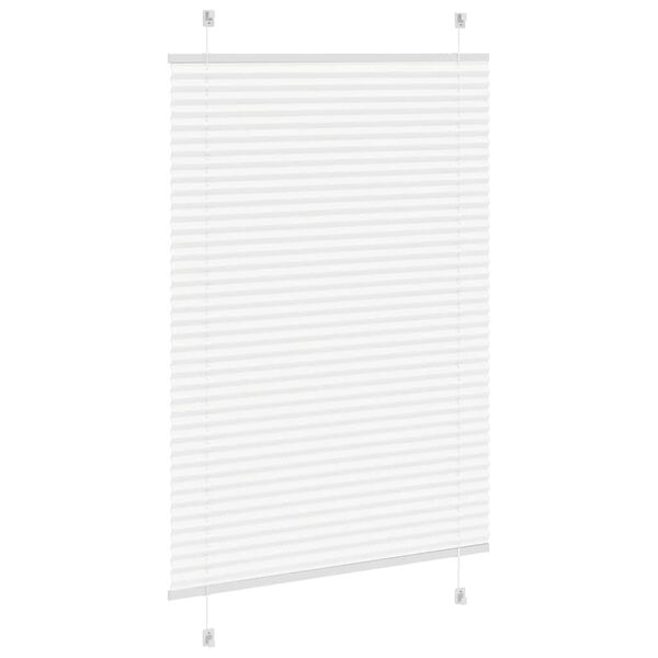 vidaXL Pleated Blind White 85x100 cm Fabric Width 84.4 cm Polyester