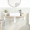 vidaXL Basin Shelf Wall Mounted Steel and Solid Wood Oak