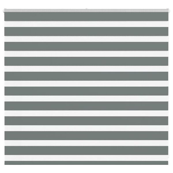 vidaXL Zebra Blind Dark Grey 165x100 cm Fabric Width 160.9 cm Polyester