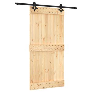 vidaXL Sliding Door 100 x 210 cm Solid Pine Wood (Untreated)