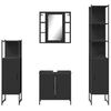 vidaXL 4 Piece Bathroom Cabinet Set Black Engineered Wood