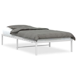 vidaXL Metal Bed Frame without Mattress White 100x190cm
