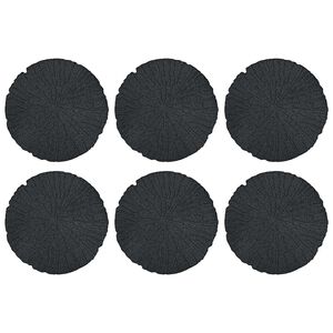 vidaXL Stepping Stone 6 pcs Black &Oslash; 45 x 1.8 cm Rubber