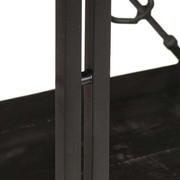 vidaXL 3-Tier Bookcase Black 60x30x80 cm Solid Mango Wood