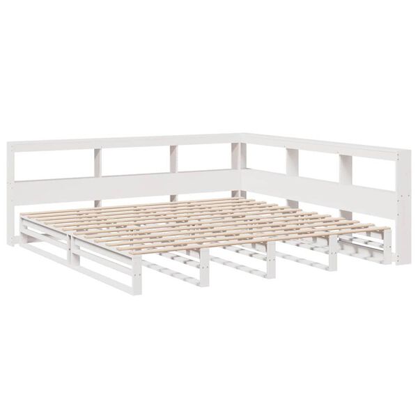 vidaXL Bookcase Bed without Mattress White 180x200cm Solid Wood Pine