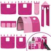 vidaXL Bunk Bed without Mattress with Slide and Curtains Pink 90x200 cm