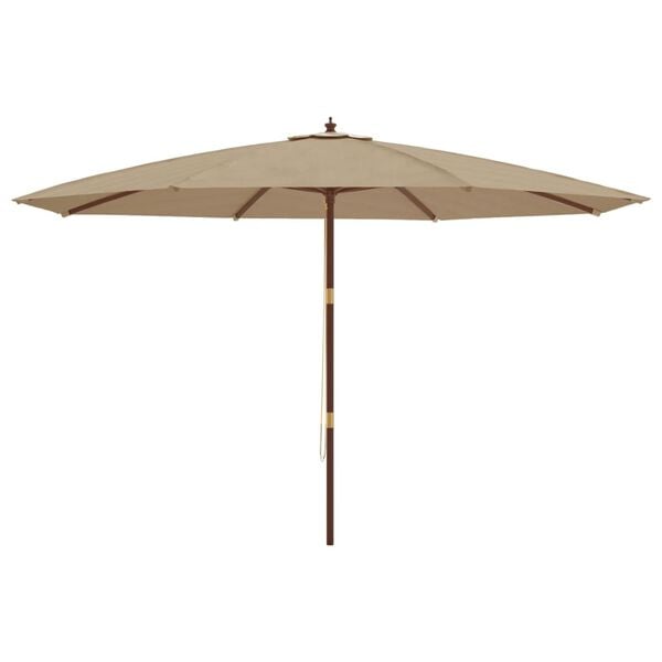 vidaXL Garden Parasol with Wooden Pole Taupe 400x273 cm